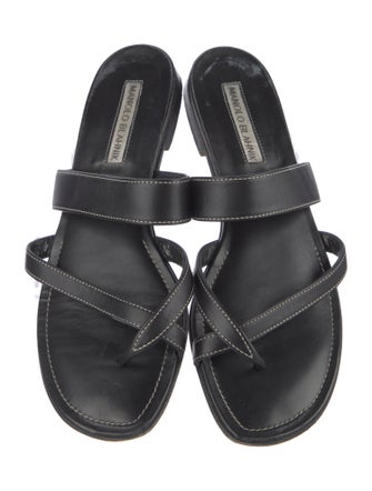 Manolo Blahnik Leather Slides
