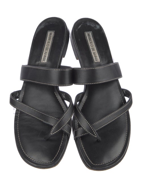 Manolo Blahnik Leather Slides