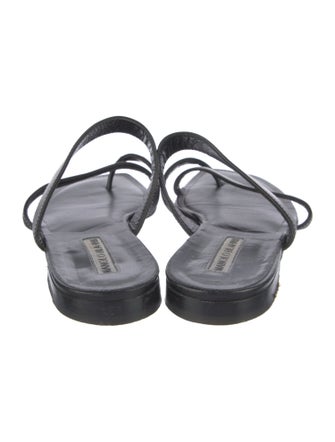 Manolo Blahnik Leather Slides