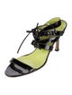 Manolo Blahnik Patent Leather Colorblock Pattern Sandals