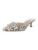 Manolo Blahnik Suede Animal Print Mules