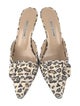 Manolo Blahnik Suede Animal Print Mules