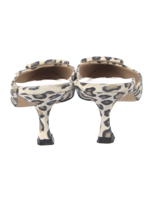 Manolo Blahnik Suede Animal Print Mules