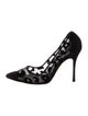 Manolo Blahnik Mesh Lace Pattern Pumps