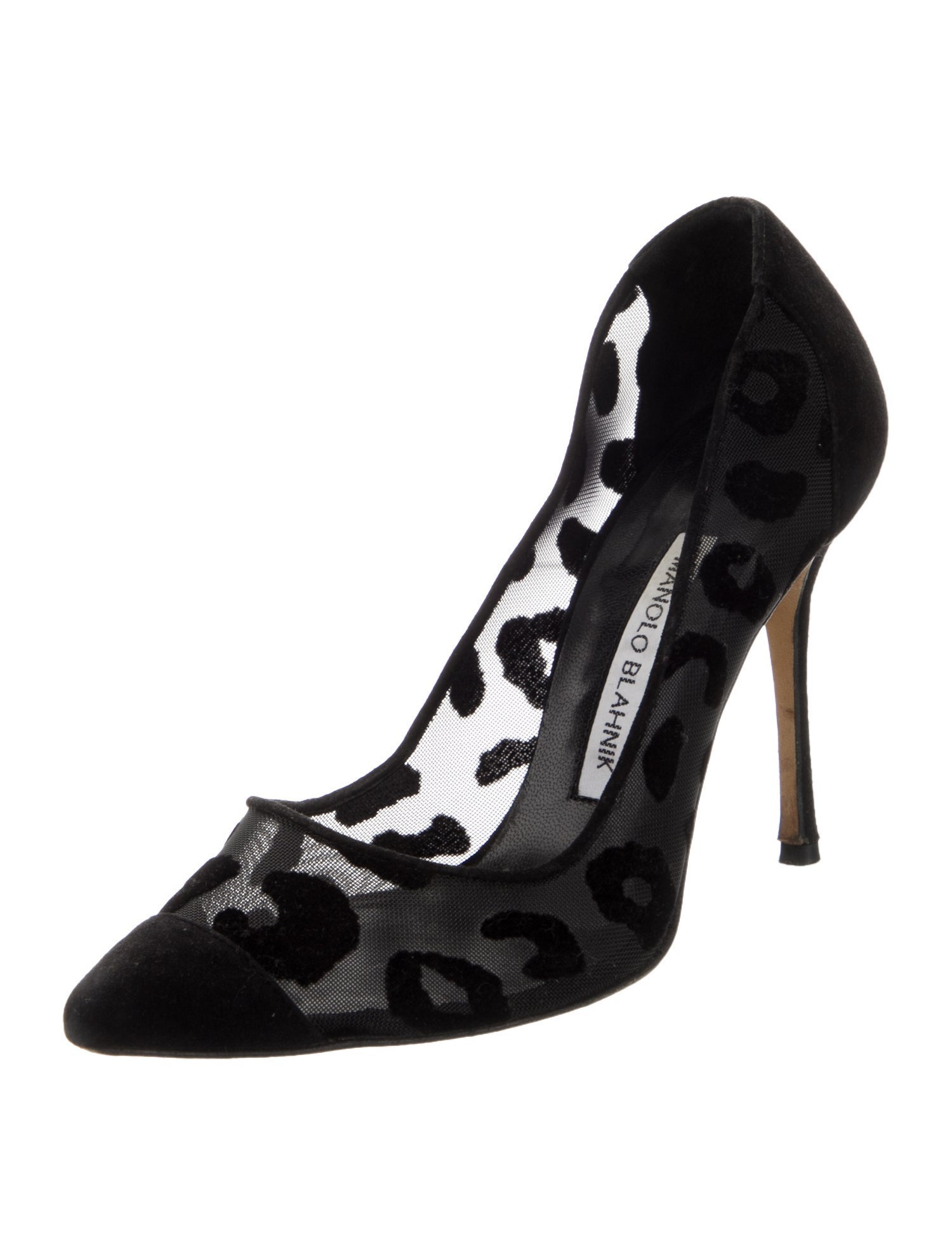 Manolo Blahnik Mesh Lace Pattern Pumps