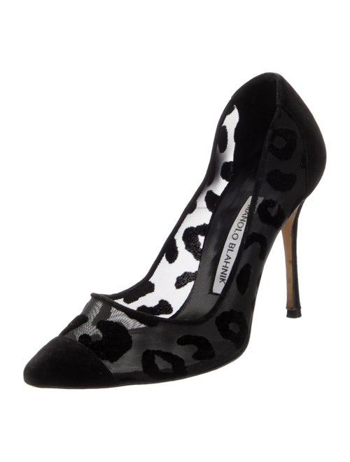Manolo Blahnik Mesh Lace Pattern Pumps