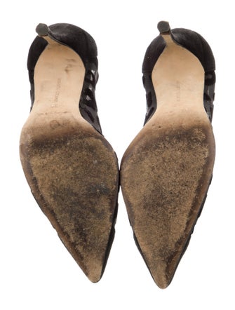 Manolo Blahnik Mesh Lace Pattern Pumps