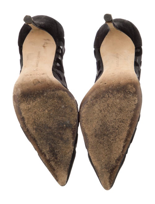Manolo Blahnik Mesh Lace Pattern Pumps