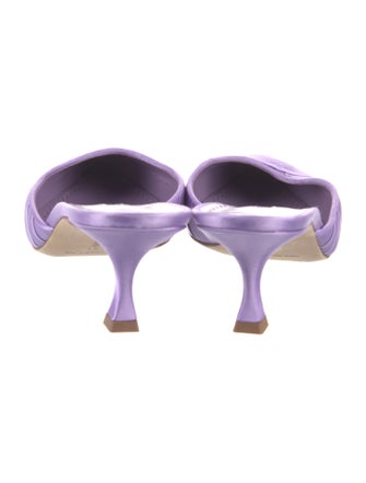 Manolo Blahnik Satin Printed Mules