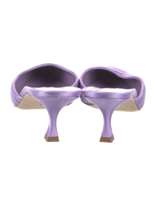 Manolo Blahnik Satin Printed Mules
