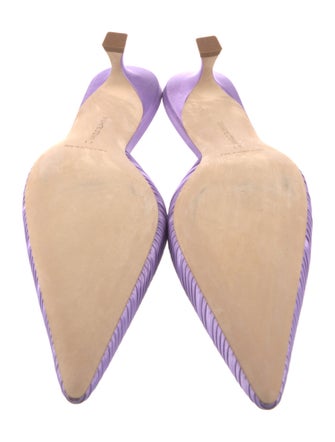 Manolo Blahnik Satin Printed Mules