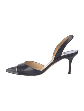 Manolo Blahnik Leather Slingback Pumps