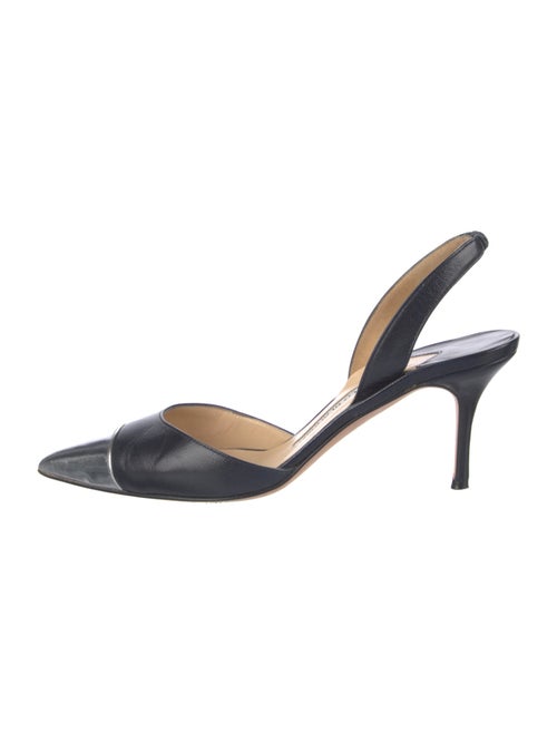 Manolo Blahnik Leather Slingback Pumps