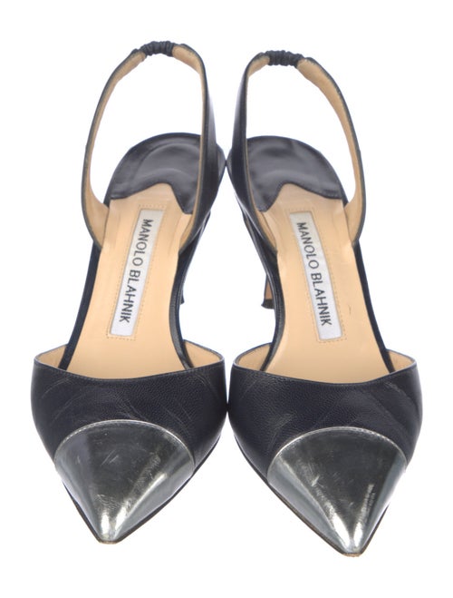 Manolo Blahnik Leather Slingback Pumps