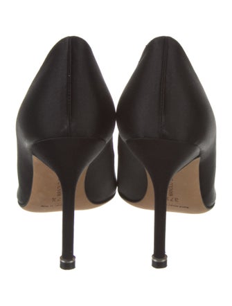 Manolo Blahnik Satin Crystal Embellishments Pumps