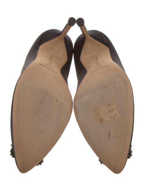 Manolo Blahnik Satin Crystal Embellishments Pumps