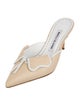 Manolo Blahnik Satin Crystal Embellishments Mules