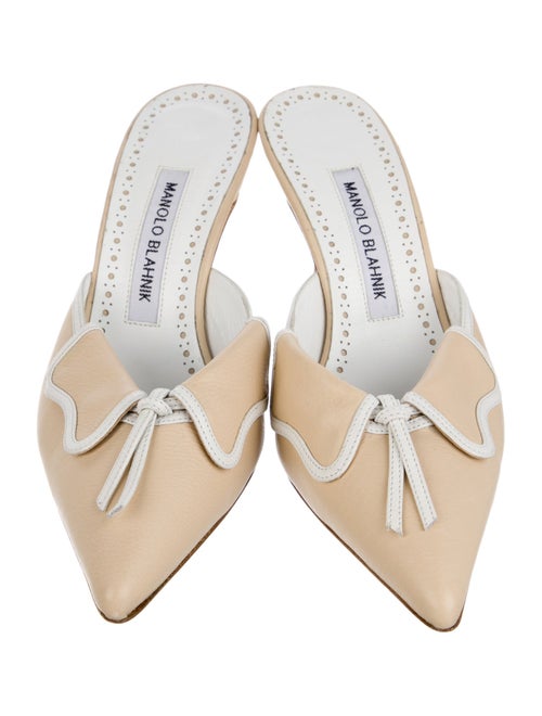 Manolo Blahnik Satin Crystal Embellishments Mules