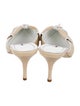 Manolo Blahnik Satin Crystal Embellishments Mules