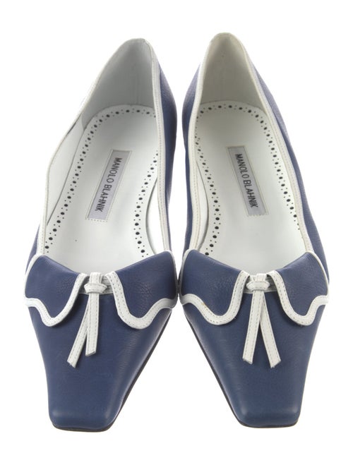 Manolo Blahnik Leather Striped Flats