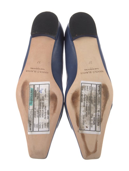 Manolo Blahnik Leather Striped Flats