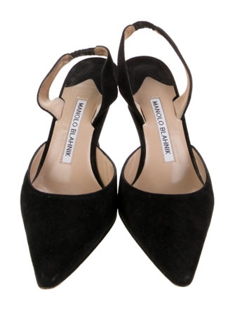 Manolo Blahnik Suede Slingback Pumps