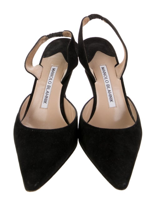 Manolo Blahnik Suede Slingback Pumps