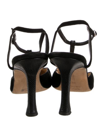 Manolo Blahnik Suede T-Strap Pumps