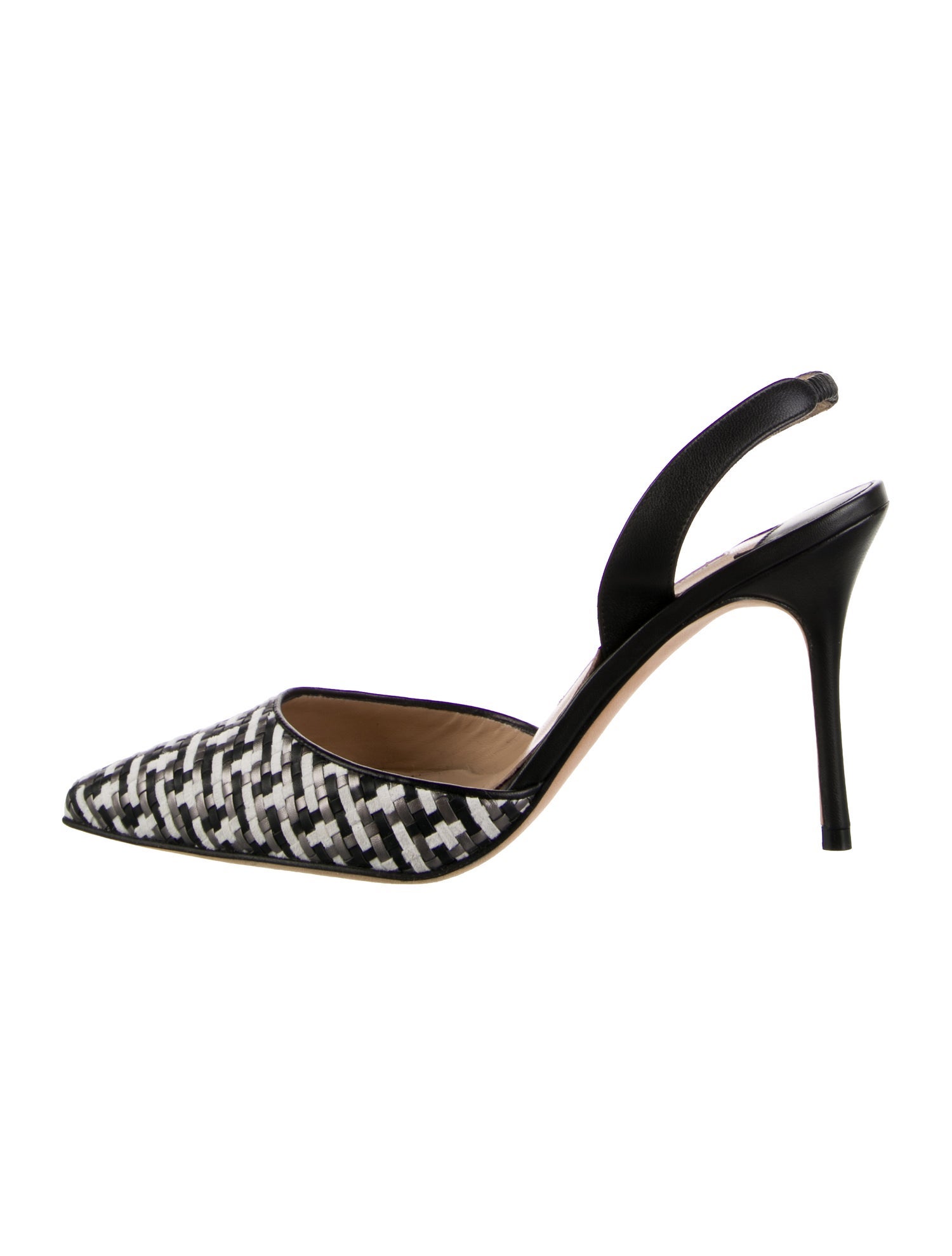 Manolo Blahnik Leather Printed Slingback Pumps