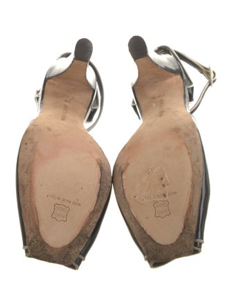 Manolo Blahnik Leather Slingback Pumps