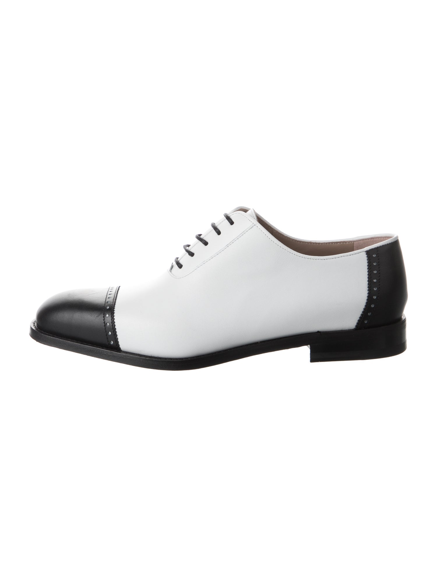 Manolo Blahnik Leather Colorblock Pattern Spectators