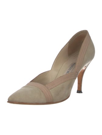 Manolo Blahnik Suede D'Orsay Pumps