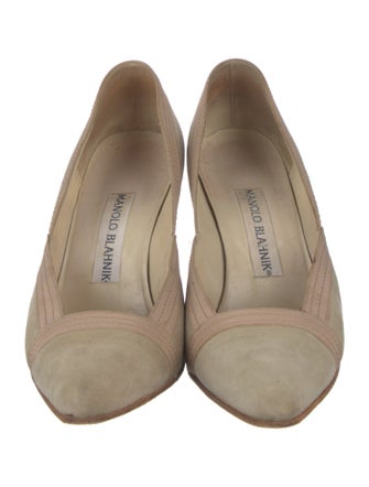 Manolo Blahnik Suede D'Orsay Pumps