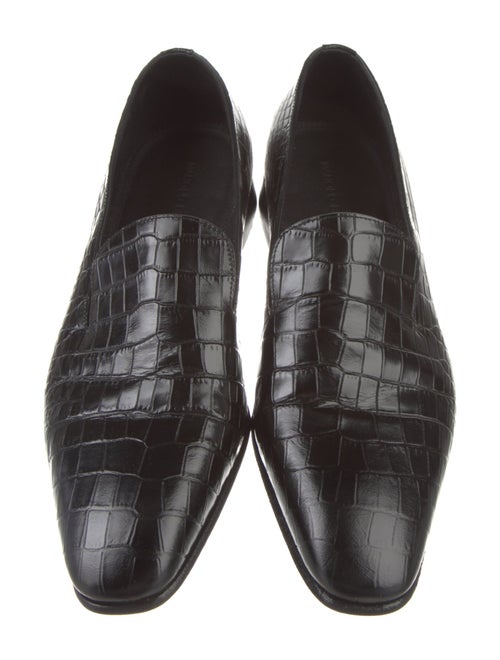 Manolo Blahnik Embossed Leather Loafers