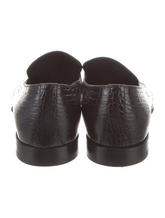 Manolo Blahnik Embossed Leather Loafers