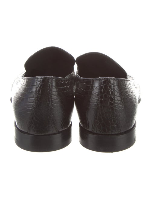 Manolo Blahnik Embossed Leather Loafers