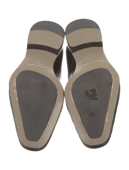 Manolo Blahnik Embossed Leather Loafers