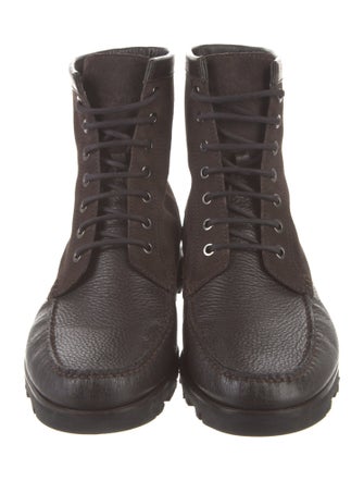 Manolo Blahnik Leather Lace-Up Boots