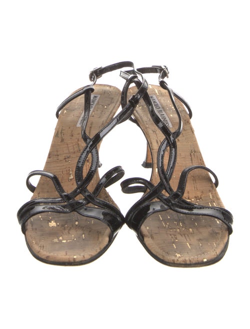 Manolo Blahnik Patent Leather Slingback Sandals