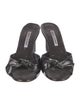 Manolo Blahnik Leather Bow Accents Slides