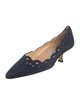 Manolo Blahnik Suede Lasercut Accents Pumps