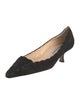 Manolo Blahnik Suede Scalloped Accent Pumps