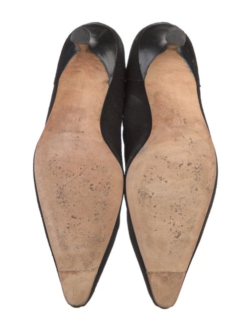 Manolo Blahnik Suede Scalloped Accent Pumps