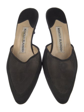 Manolo Blahnik Canvas Mules