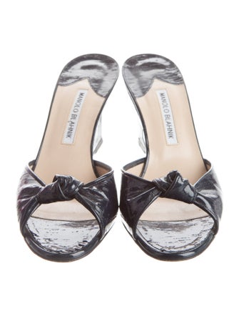 Manolo Blahnik Patent Leather Slides