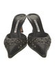 Manolo Blahnik Leather Lasercut Accents Mules