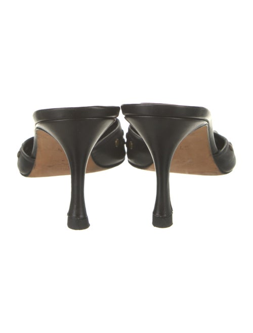 Manolo Blahnik Leather Lasercut Accents Mules