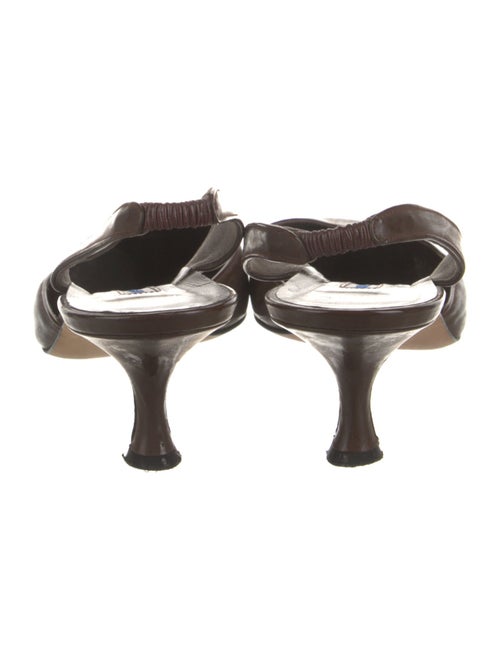Manolo Blahnik Leather Slingback Pumps