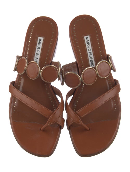 Manolo Blahnik Leather Slides
