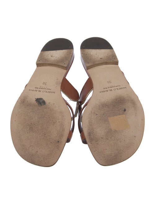 Manolo Blahnik Leather Slides